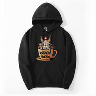 Black Coffee Funny Men Sweatshirts Hoodie 2020 Spring Autumn Pullover Fleece Streetwear Hooded Cute Satan Fallen Angels Hoodies