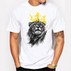 Men Tops 2020 Summer Crown Lion 3D White Men's T-shirt Fashion Animal Print T-Shirt Men Casual Short-Sleeve Tee Shirt Homme 5XL