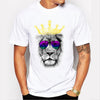 Men Tops 2020 Summer Crown Lion 3D White Men's T-shirt Fashion Animal Print T-Shirt Men Casual Short-Sleeve Tee Shirt Homme 5XL