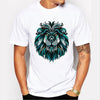 Men Tops 2020 Summer Crown Lion 3D White Men's T-shirt Fashion Animal Print T-Shirt Men Casual Short-Sleeve Tee Shirt Homme 5XL