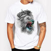 Men Tops 2020 Summer Crown Lion 3D White Men's T-shirt Fashion Animal Print T-Shirt Men Casual Short-Sleeve Tee Shirt Homme 5XL