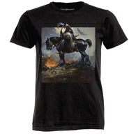 funny t shirts Frazetta by Ames Bros Death Dealer T-Shirt Men Short Sleeve Oneck Tee Shirts